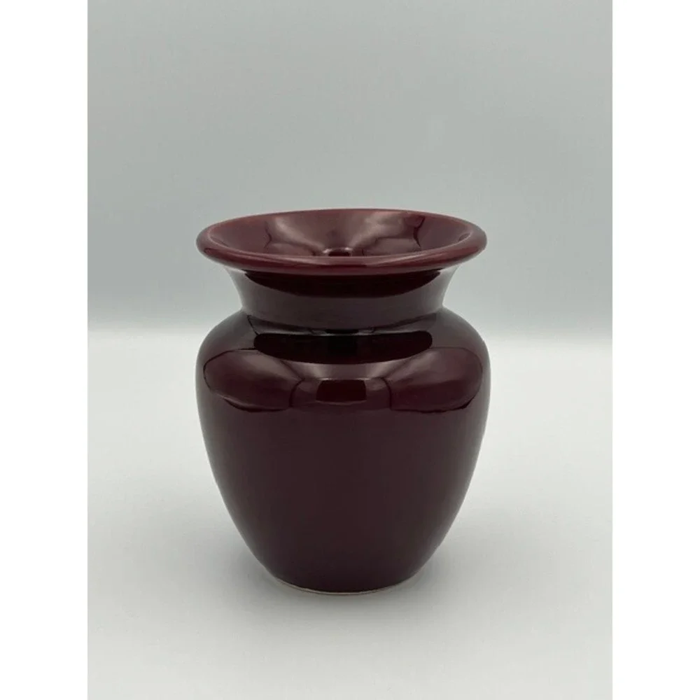 Vintage Royal Haeger USA Burgundy Maroon Glazed Ceramic Bud Vase MCM 5.5in
